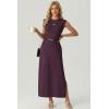 image:imageGRECERELLE Womens 2026 Summer Fall Round Neck AntiPilling Shift Sweater Maxi Dress with Pockets for Business CasualRosewood