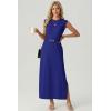 image:imageGRECERELLE Womens 2026 Summer Fall Round Neck AntiPilling Shift Sweater Maxi Dress with Pockets for Business CasualRoyal Blue