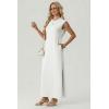 image:imageGRECERELLE Womens 2026 Summer Fall Round Neck AntiPilling Shift Sweater Maxi Dress with Pockets for Business CasualWhite