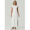 image:imageGRECERELLE Womens 2026 Summer Fall Round Neck AntiPilling Shift Sweater Maxi Dress with Pockets for Business CasualWhite