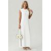 image:imageGRECERELLE Womens 2026 Summer Fall Round Neck AntiPilling Shift Sweater Maxi Dress with Pockets for Business CasualWhite
