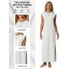 image:imageGRECERELLE Womens 2026 Summer Fall Round Neck AntiPilling Shift Sweater Maxi Dress with Pockets for Business CasualWhite