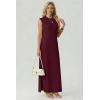 image:imageGRECERELLE Womens 2026 Summer Fall Round Neck AntiPilling Shift Sweater Maxi Dress with Pockets for Business CasualWine Red