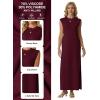 image:imageGRECERELLE Womens 2026 Summer Fall Round Neck AntiPilling Shift Sweater Maxi Dress with Pockets for Business CasualWine Red