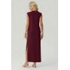 image:imageGRECERELLE Womens 2026 Summer Fall Round Neck AntiPilling Shift Sweater Maxi Dress with Pockets for Business CasualWine Red