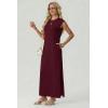 image:imageGRECERELLE Womens 2026 Summer Fall Round Neck AntiPilling Shift Sweater Maxi Dress with Pockets for Business CasualWine Red