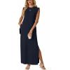 image:imageGRECERELLE Womens 2026 Summer Fall Round Neck AntiPilling Shift Sweater Maxi Dress with Pockets for Business CasualNavy Blue