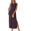 image:imageGRECERELLE Womens 2026 Summer Fall Round Neck AntiPilling Shift Sweater Maxi Dress with Pockets for Business CasualRosewood