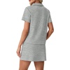 image:imageGRECERELLE Womens Summer 2 Piece Skort Set Half Zip Short Sleeve Top amp Pocketed Tennis Skirt For Sports amp VacationsLight Gray