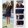 image:imageGRECERELLE Womens Summer 2 Piece Skort Set Half Zip Short Sleeve Top amp Pocketed Tennis Skirt For Sports amp VacationsLight Gray