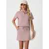image:imageGRECERELLE Womens Summer 2 Piece Skort Set Half Zip Short Sleeve Top amp Pocketed Tennis Skirt For Sports amp VacationsRose Pink