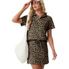 image:imageGRECERELLE Womens Summer 2 Piece Skort Set Half Zip Short Sleeve Top amp Pocketed Tennis Skirt For Sports amp VacationsLd Khaki