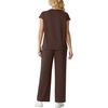 image:imageGRECERELLE Two Piece Set for Women Summer Cap Sleeve Tops Wide Leg Pants Lounge Sets Vacation Travel Outfits with PocketDark Coffee