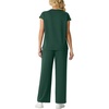 image:imageGRECERELLE Two Piece Set for Women Summer Cap Sleeve Tops Wide Leg Pants Lounge Sets Vacation Travel Outfits with PocketDark Green
