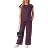 image:imageGRECERELLE Two Piece Set for Women Summer Cap Sleeve Tops Wide Leg Pants Lounge Sets Vacation Travel Outfits with PocketRosewood