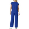 image:imageGRECERELLE Two Piece Set for Women Summer Cap Sleeve Tops Wide Leg Pants Lounge Sets Vacation Travel Outfits with PocketRoyal Blue