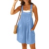 image:imageGRECERELLE Jumpsuits For Women Summer Short Overalls Casual Sleeveless Adjustable Loose Womens Rompers with Pockets 2026Blue