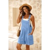 image:imageGRECERELLE Jumpsuits For Women Summer Short Overalls Casual Sleeveless Adjustable Loose Womens Rompers with Pockets 2026Blue