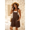 image:imageGRECERELLE Jumpsuits For Women Summer Short Overalls Casual Sleeveless Adjustable Loose Womens Rompers with Pockets 2026Brown