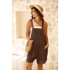 image:imageGRECERELLE Jumpsuits For Women Summer Short Overalls Casual Sleeveless Adjustable Loose Womens Rompers with Pockets 2026Brown