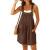 image:imageGRECERELLE Jumpsuits For Women Summer Short Overalls Casual Sleeveless Adjustable Loose Womens Rompers with Pockets 2026Brown