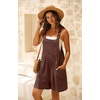 image:imageGRECERELLE Jumpsuits For Women Summer Short Overalls Casual Sleeveless Adjustable Loose Womens Rompers with Pockets 2026Coffee