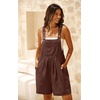 image:imageGRECERELLE Jumpsuits For Women Summer Short Overalls Casual Sleeveless Adjustable Loose Womens Rompers with Pockets 2026Coffee