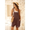 image:imageGRECERELLE Jumpsuits For Women Summer Short Overalls Casual Sleeveless Adjustable Loose Womens Rompers with Pockets 2026Coffee