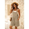 image:imageGRECERELLE Jumpsuits For Women Summer Short Overalls Casual Sleeveless Adjustable Loose Womens Rompers with Pockets 2026Dark Apricot