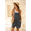 image:imageGRECERELLE Jumpsuits For Women Summer Short Overalls Casual Sleeveless Adjustable Loose Womens Rompers with Pockets 2026Dark Gray