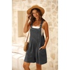 image:imageGRECERELLE Jumpsuits For Women Summer Short Overalls Casual Sleeveless Adjustable Loose Womens Rompers with Pockets 2026Dark Gray