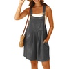 image:imageGRECERELLE Jumpsuits For Women Summer Short Overalls Casual Sleeveless Adjustable Loose Womens Rompers with Pockets 2026Dark Gray