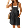 image:imageGRECERELLE Jumpsuits For Women Summer Short Overalls Casual Sleeveless Adjustable Loose Womens Rompers with Pockets 2026Fpblack Stripe