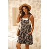 image:imageGRECERELLE Jumpsuits For Women Summer Short Overalls Casual Sleeveless Adjustable Loose Womens Rompers with Pockets 2026Fpkhaki Black Flower