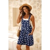 image:imageGRECERELLE Jumpsuits For Women Summer Short Overalls Casual Sleeveless Adjustable Loose Womens Rompers with Pockets 2026Fpnavy Blue Flower
