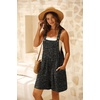 image:imageGRECERELLE Jumpsuits For Women Summer Short Overalls Casual Sleeveless Adjustable Loose Womens Rompers with Pockets 2026Gray Ld Dark Gray