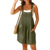 image:imageGRECERELLE Jumpsuits For Women Summer Short Overalls Casual Sleeveless Adjustable Loose Womens Rompers with Pockets 2026Green