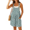 image:imageGRECERELLE Jumpsuits For Women Summer Short Overalls Casual Sleeveless Adjustable Loose Womens Rompers with Pockets 2026Green White Flower