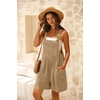 image:imageGRECERELLE Jumpsuits For Women Summer Short Overalls Casual Sleeveless Adjustable Loose Womens Rompers with Pockets 2026Khaki