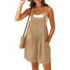 image:imageGRECERELLE Jumpsuits For Women Summer Short Overalls Casual Sleeveless Adjustable Loose Womens Rompers with Pockets 2026Khaki