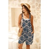 image:imageGRECERELLE Jumpsuits For Women Summer Short Overalls Casual Sleeveless Adjustable Loose Womens Rompers with Pockets 2026Khaki Blue Baroque