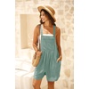 image:imageGRECERELLE Jumpsuits For Women Summer Short Overalls Casual Sleeveless Adjustable Loose Womens Rompers with Pockets 2026Light Blue