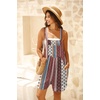 image:imageGRECERELLE Jumpsuits For Women Summer Short Overalls Casual Sleeveless Adjustable Loose Womens Rompers with Pockets 2026Red Cashew Stripe