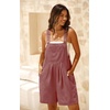 image:imageGRECERELLE Jumpsuits For Women Summer Short Overalls Casual Sleeveless Adjustable Loose Womens Rompers with Pockets 2026Rust Red