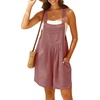 image:imageGRECERELLE Jumpsuits For Women Summer Short Overalls Casual Sleeveless Adjustable Loose Womens Rompers with Pockets 2026Rust Red