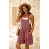 image:imageGRECERELLE Jumpsuits For Women Summer Short Overalls Casual Sleeveless Adjustable Loose Womens Rompers with Pockets 2026Rust Red