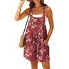 image:imageGRECERELLE Jumpsuits For Women Summer Short Overalls Casual Sleeveless Adjustable Loose Womens Rompers with Pockets 2026White Plum Blossom
