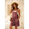 image:imageGRECERELLE Jumpsuits For Women Summer Short Overalls Casual Sleeveless Adjustable Loose Womens Rompers with Pockets 2026White Plum Blossom