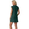 image:imageGRECERELLE Womens 2026 Summer 2 Piece Skort Sets Cap Sleeve Zip Collared Top Matching Tennis Skirt with Pockets for AthleticDark Green