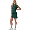 image:imageGRECERELLE Womens 2026 Summer 2 Piece Skort Sets Cap Sleeve Zip Collared Top Matching Tennis Skirt with Pockets for AthleticDark Green
